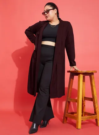 Solid Pocket Detail Midi Shrug 
