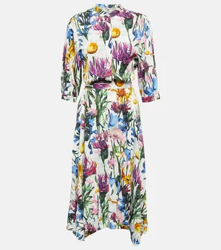 Floral satin midi dress