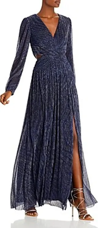 Aqua Cutout Metallic Gown - 100% Exclusive