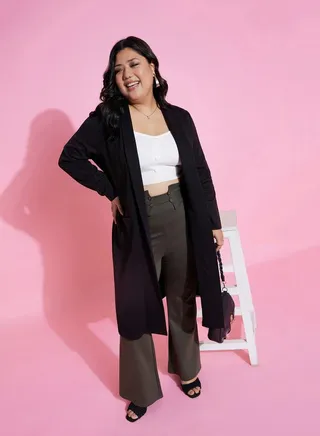 Solid Pocket Detail Midi Shrug 