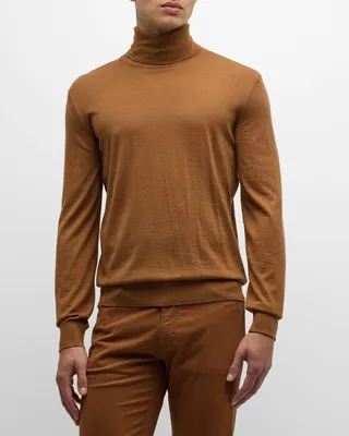 Men's Casheta Light Cashmere-Silk Turtleneck Sweater