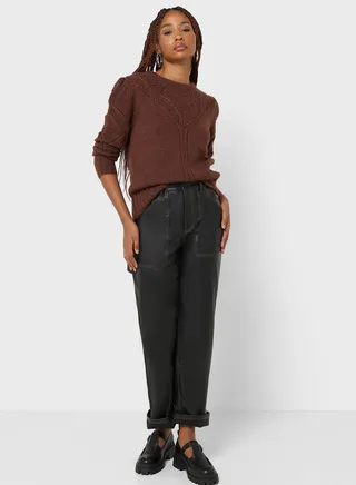 High Waist Pu Pants 