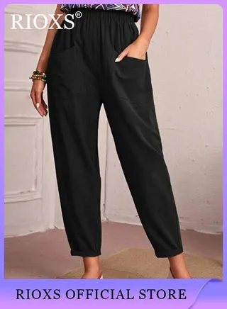 Women Casual Pant Regular Fit Basic Trousers With Front Pockets For Work And Daily 