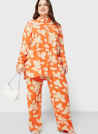 Wide Leg Printed Pants 