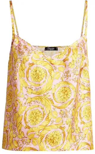 Wreath Print Silk Cami