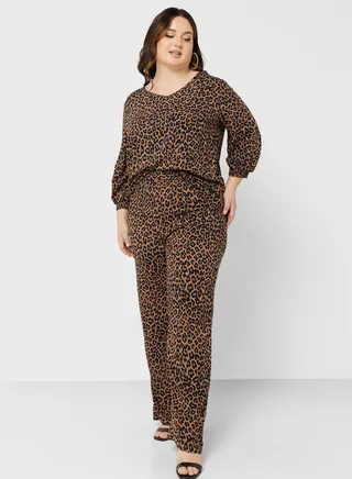 Wide Leg Printed Pants 