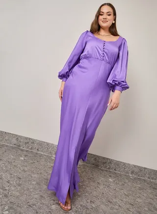 Sweetheart Neck Satin Maxi Dress 
