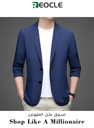 Autumn New Casual Men's Suit Men's Street Solid Color Breathable Small Suit Single Layer Business Large Size Thin Jacket 