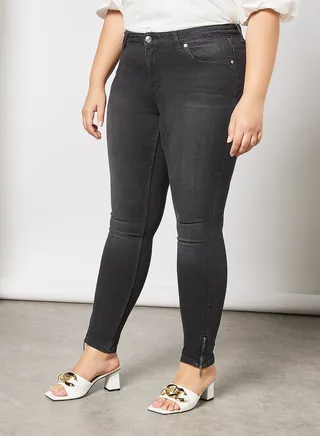 Plus Size Regular Jeans Black 