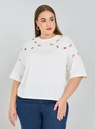 Cut Out Detail Boxy T-shirt 