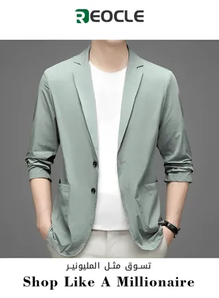 Autumn New Casual Men's Suit Men's Street Solid Color Breathable Small Suit Single Layer Business Large Size Thin Jacket 