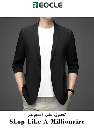 Autumn New Casual Men's Suit Men's Street Solid Color Breathable Small Suit Single Layer Business Large Size Thin Jacket 