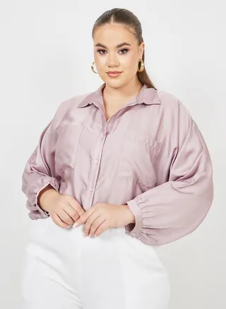 Plus Double Pocket Detail Shirt 