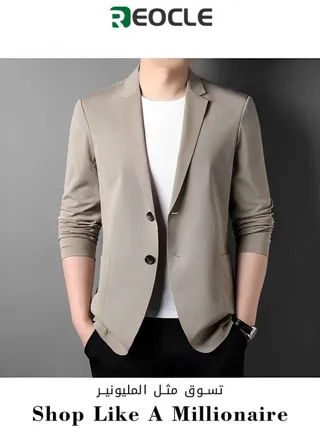 Autumn New Casual Men's Suit Men's Street Solid Color Breathable Small Suit Single Layer Business Large Size Thin Jacket 
