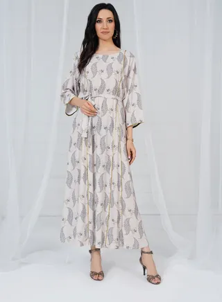 Ready-to-wear Jalabiya I New Design With Print I Comfortable and Stylish I Kaftan Dress for Girls Article # 3696 