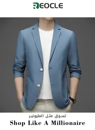 Autumn New Casual Men's Suit Men's Street Solid Color Breathable Small Suit Single Layer Business Large Size Thin Jacket 