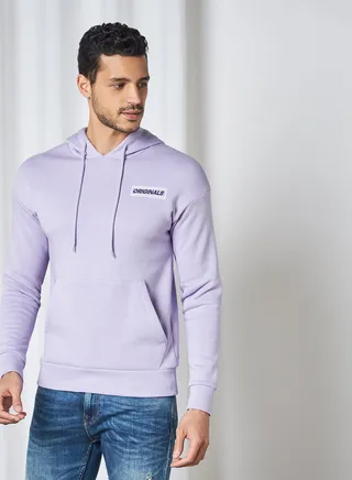 Logo Printed Back Hoodie Lavender(15- 