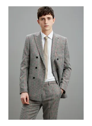 Skinny Fit Multi House Check Suit Jacket 