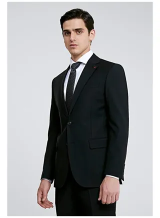 Ds Damat Black Classic Suit -86% Wool 