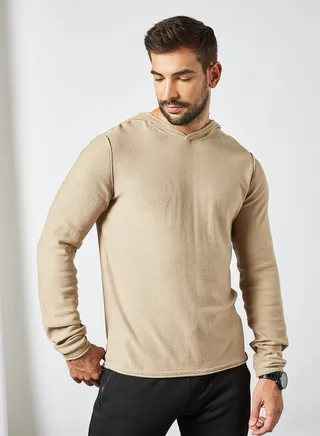 Basic Knit Hoodie Crockery 