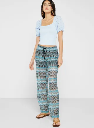 Printed High Waist Pants