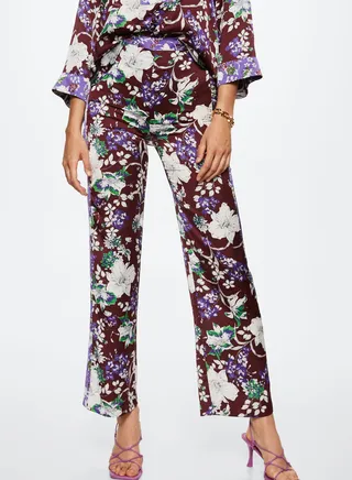 Floral Print Straight Pants 