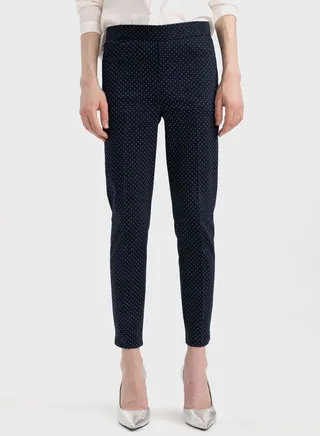 Cigarette Fit Regular Hem Satin Trousers 