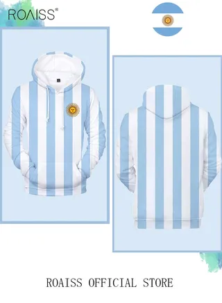 Loose Fit Sweatshirt for Men for Sports Stylish Striped Printed Pullover Sports Hoodies for Soccer Long Sleeve Jacket Suitable for Outdoor Sports 