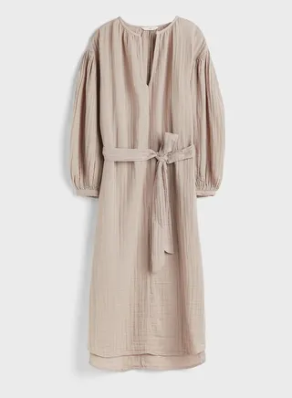 Puff Sleeve Belted Dress