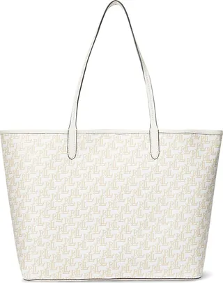 Coated Canvas Medium Collins Tote Handbag Ivory