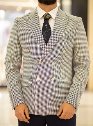 Checked Oxford Blazer For Men 