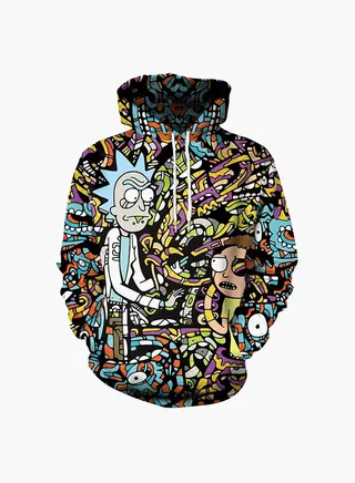 3D Printing Long Sleeve Hoodie Multicolour 