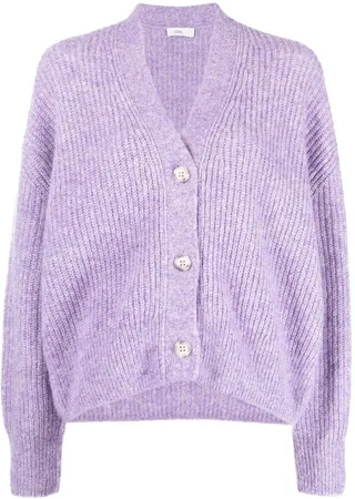 ribbed knit V-neck cardigan