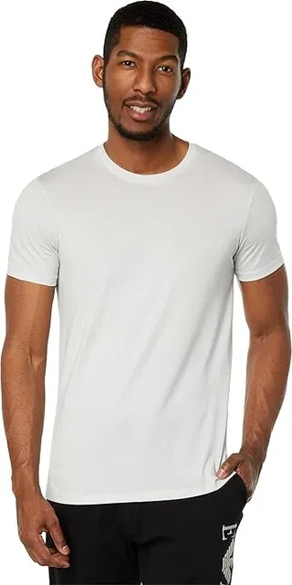 Armani Exchange Crew Neck Tee with Small Logo Patch (Lunar Rock) Men's Clothing