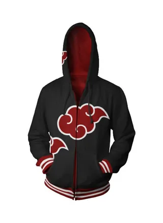 Fashionable Casual Hoodie Black/Red 