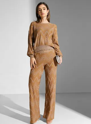 High Waist Shimmer Pants 