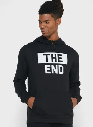 The End Printed Hoodie Black 