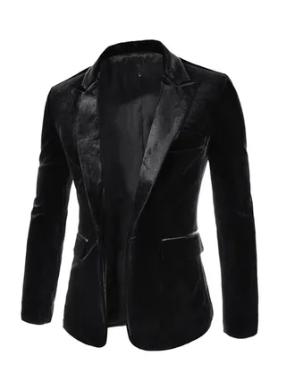 Slimming Corduroy Blazer Black 