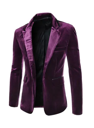 Slimming Corduroy Blazer Purple 