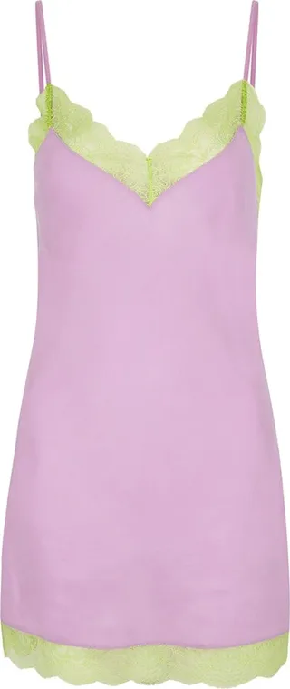 Dora Larsen Gigi Lace-trimmed Satin Chemise