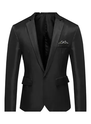 Groomsman Groom Single Row and One Button Cotton Coat black 