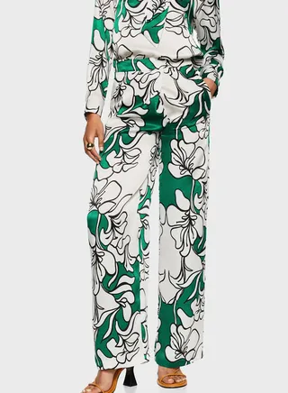 Printed Wide Leg Pants 