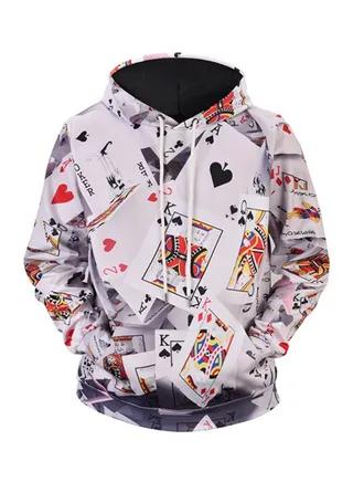 3D Printed Hoodie White/Red/Black 