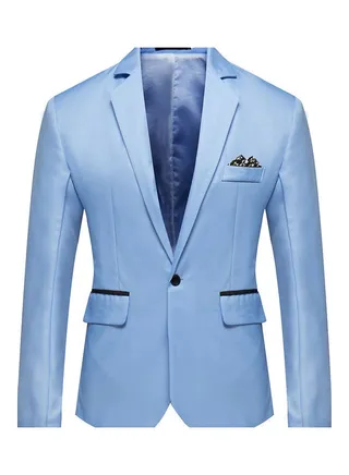Groomsman Single Row And One Button Suit Casual Coat Sky Blue 
