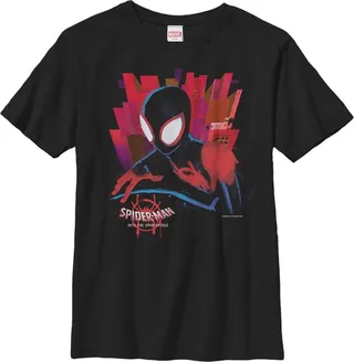 Boy's Marvel Spider-Man: Into the Spider-Verse City T-Shirt - Black - X Small