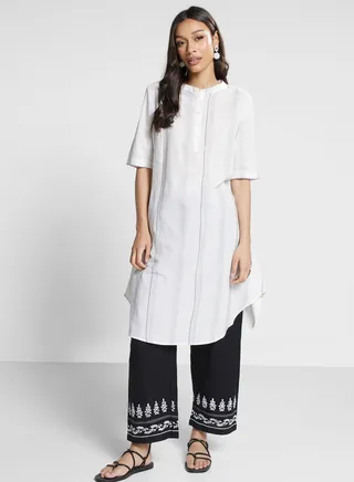 Embroidered High Waist Pants 