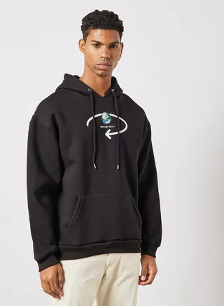 Marine Gate Graphic Hoodie Black 