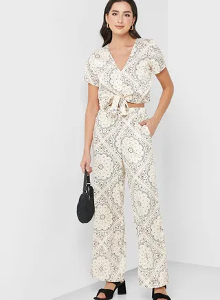 Printed High Waist Pants 