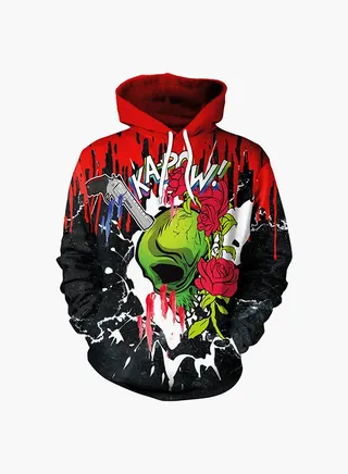 3D Printing Long Sleeve Hoodie Multicolour 