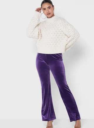 High Waist Flared Pants 